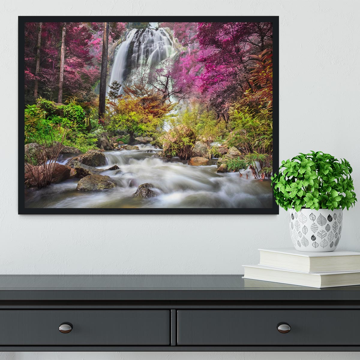 Klonglan Waterfall Framed Print - Canvas Art Rocks - 2