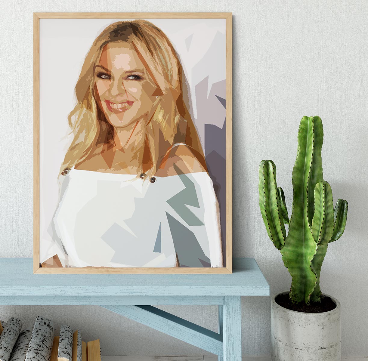 Kylie Minogue in white Pop Art Framed Print - Canvas Art Rocks - 4