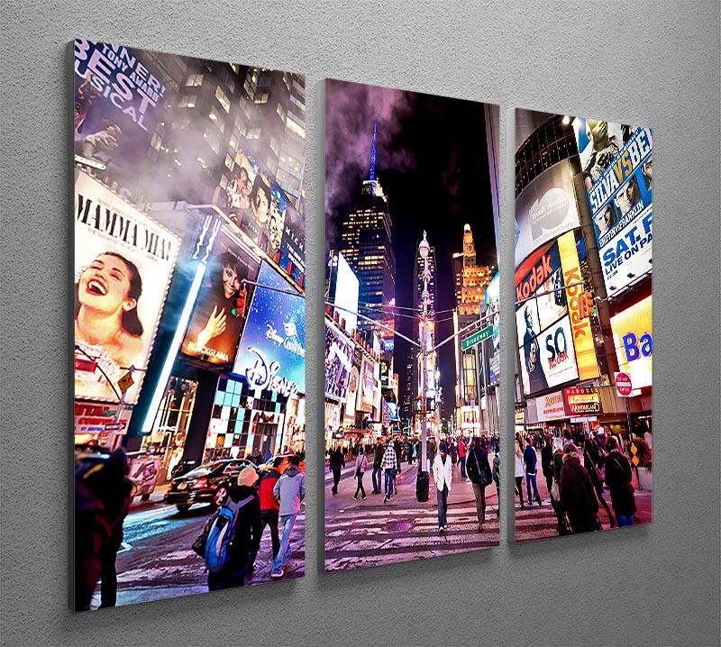 LED signs Broadway Theaters 3 Split Panel Canvas Print - Canvas Art Rocks - 2