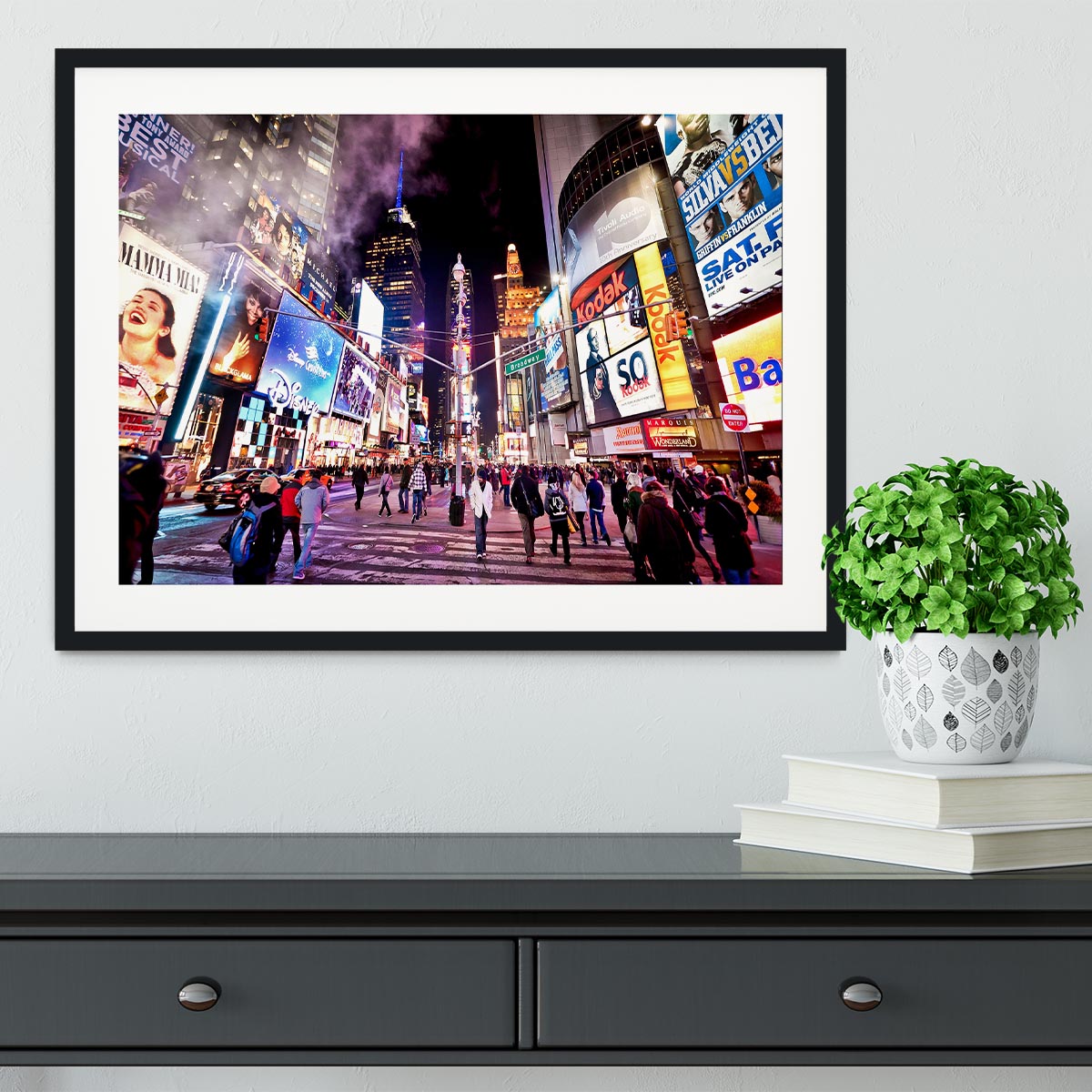 LED signs Broadway Theaters Framed Print - Canvas Art Rocks - 1