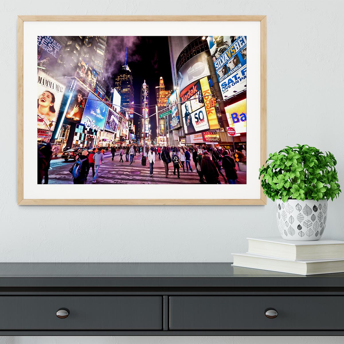 LED signs Broadway Theaters Framed Print - Canvas Art Rocks - 3