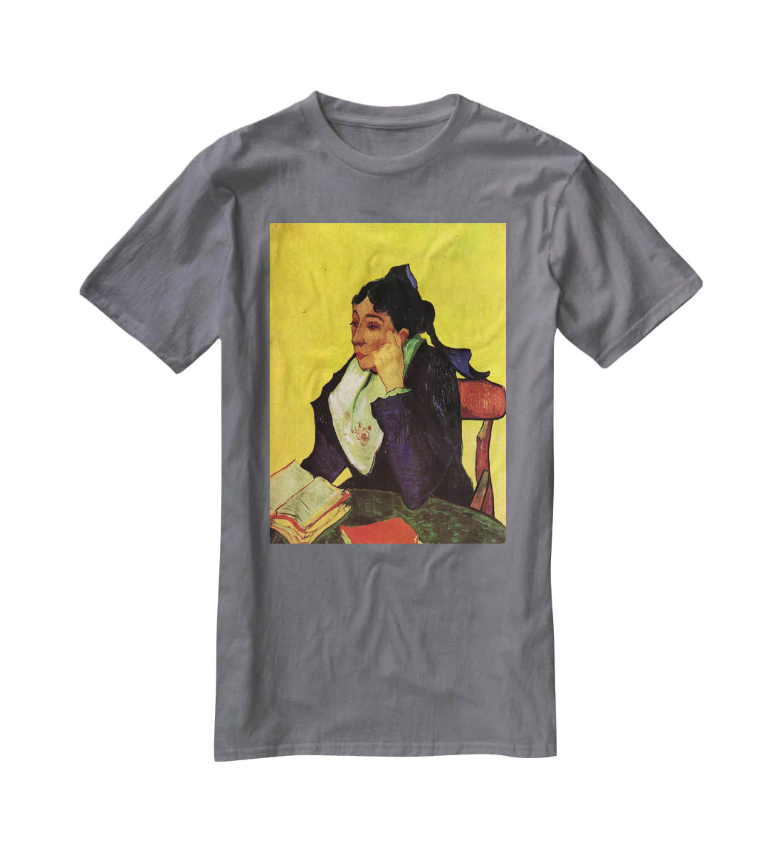 L'Arlesienne Madame Ginoux with Books by Van Gogh T-Shirt - Canvas Art Rocks - 3