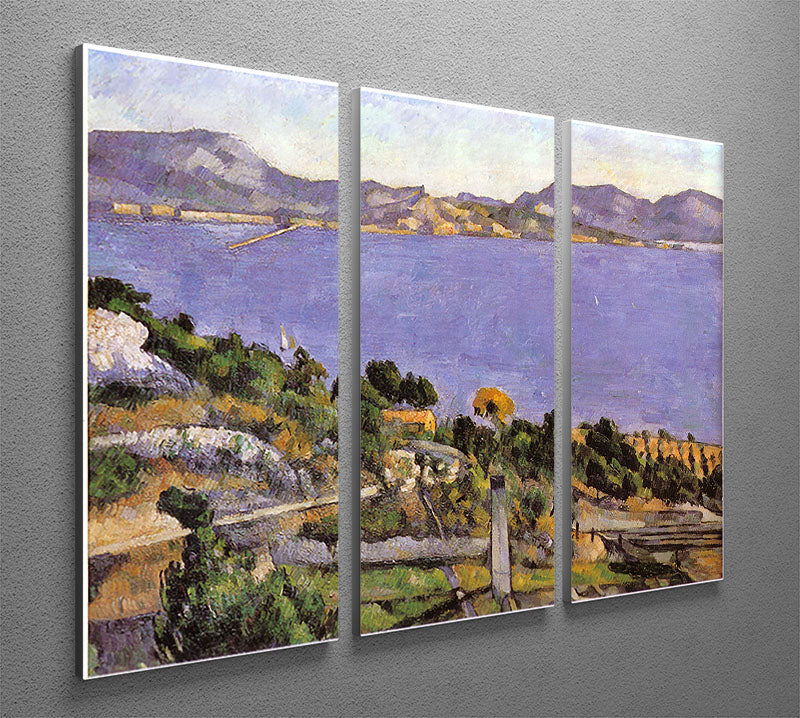 L Estaque vue du golfe de Marseille 1878 by Cezanne 3 Split Panel Canvas Print - Canvas Art Rocks - 2