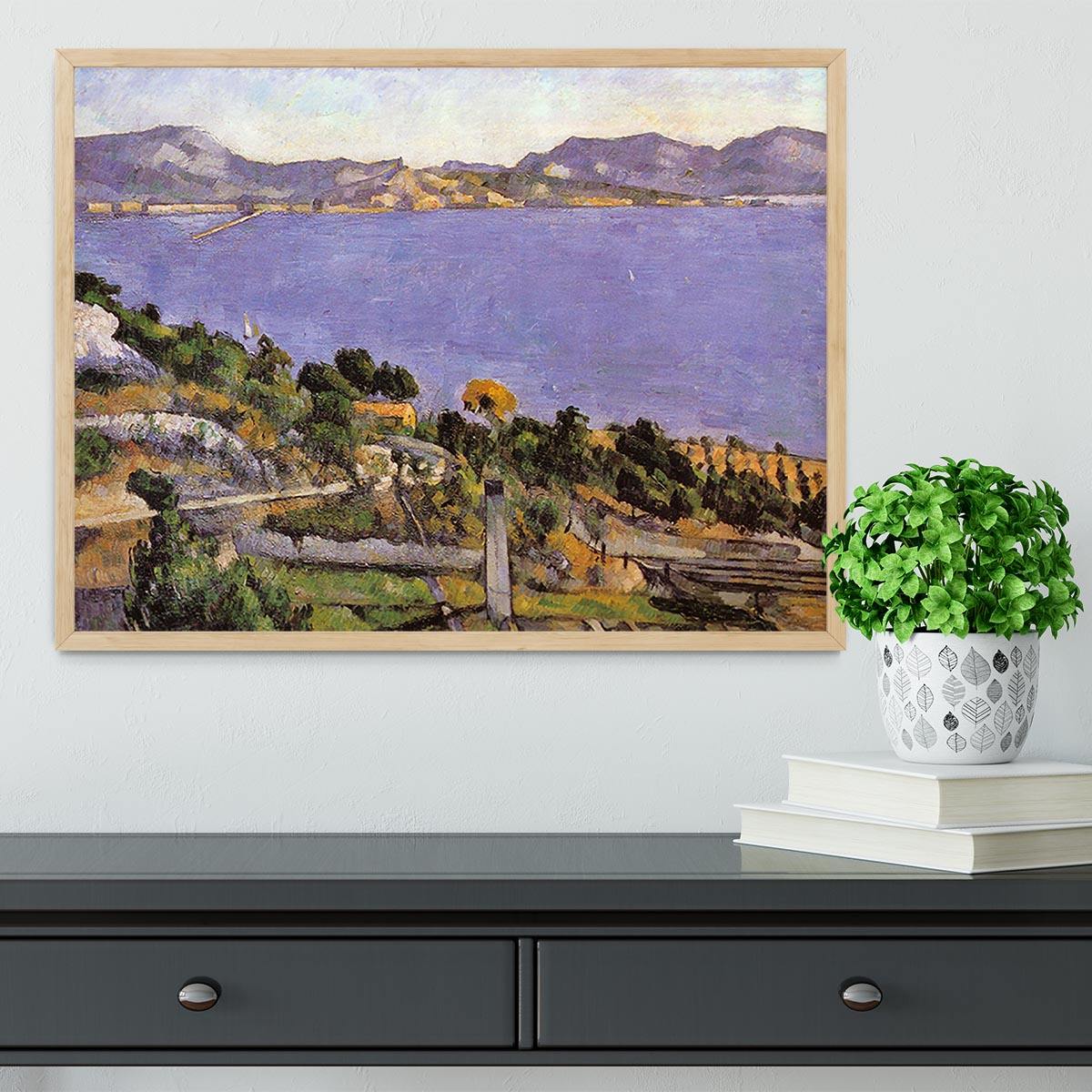 L Estaque vue du golfe de Marseille 1878 by Cezanne Framed Print - Canvas Art Rocks - 4