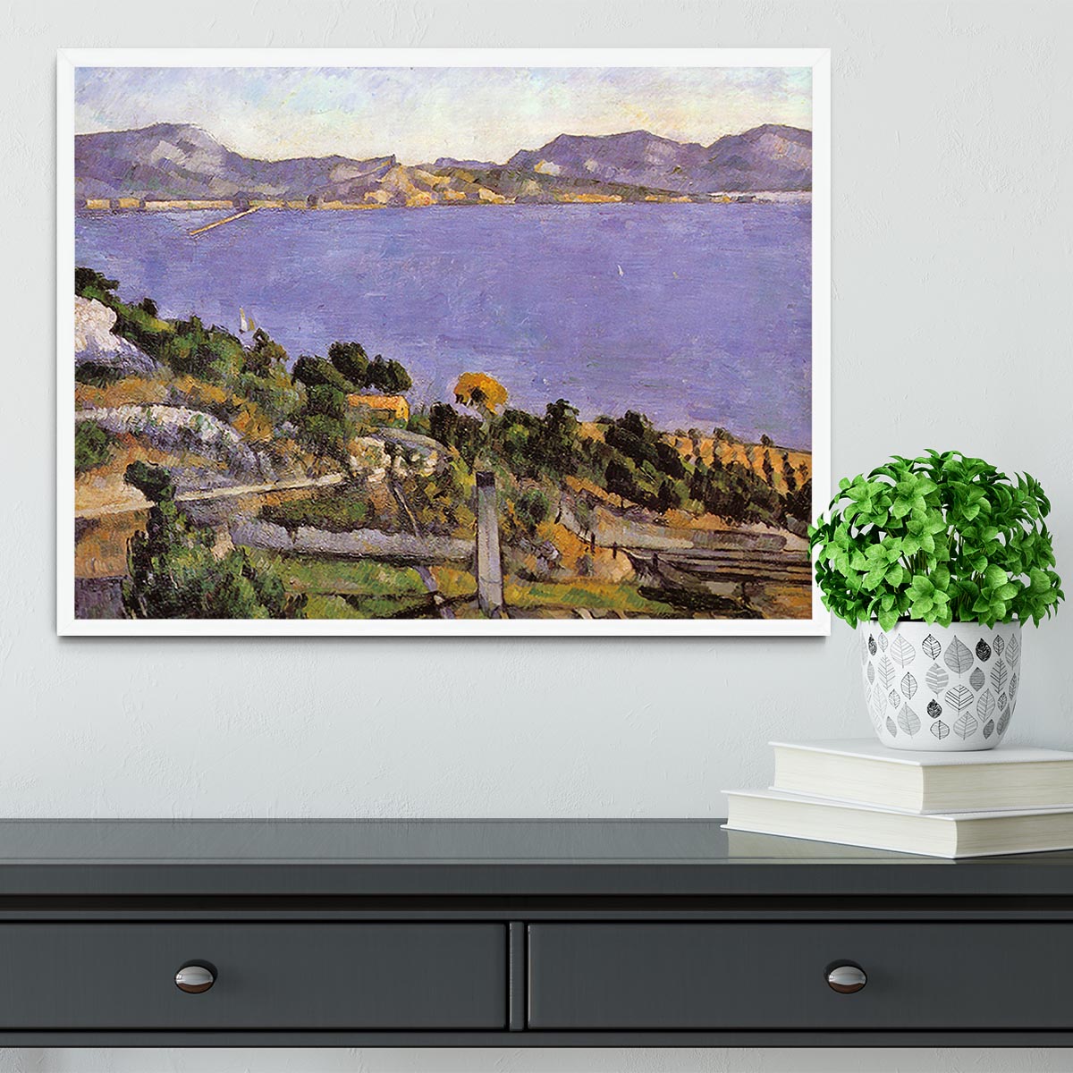 L Estaque vue du golfe de Marseille 1878 by Cezanne Framed Print - Canvas Art Rocks -6