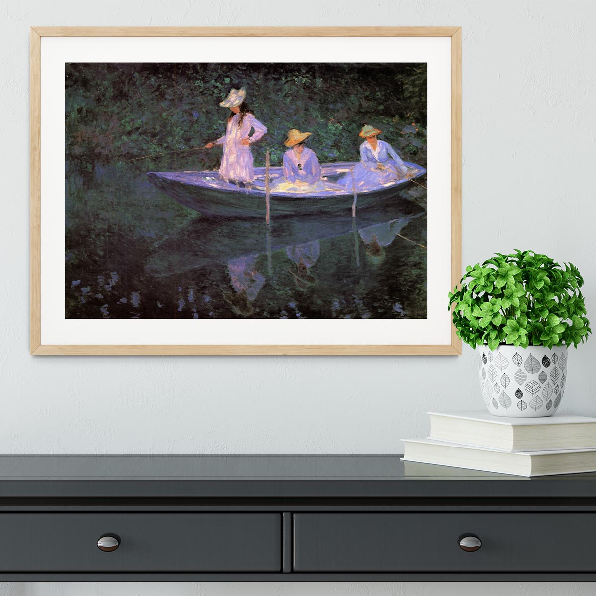 La Barque at Giverny by Monet Framed Print - Canvas Art Rocks - 3