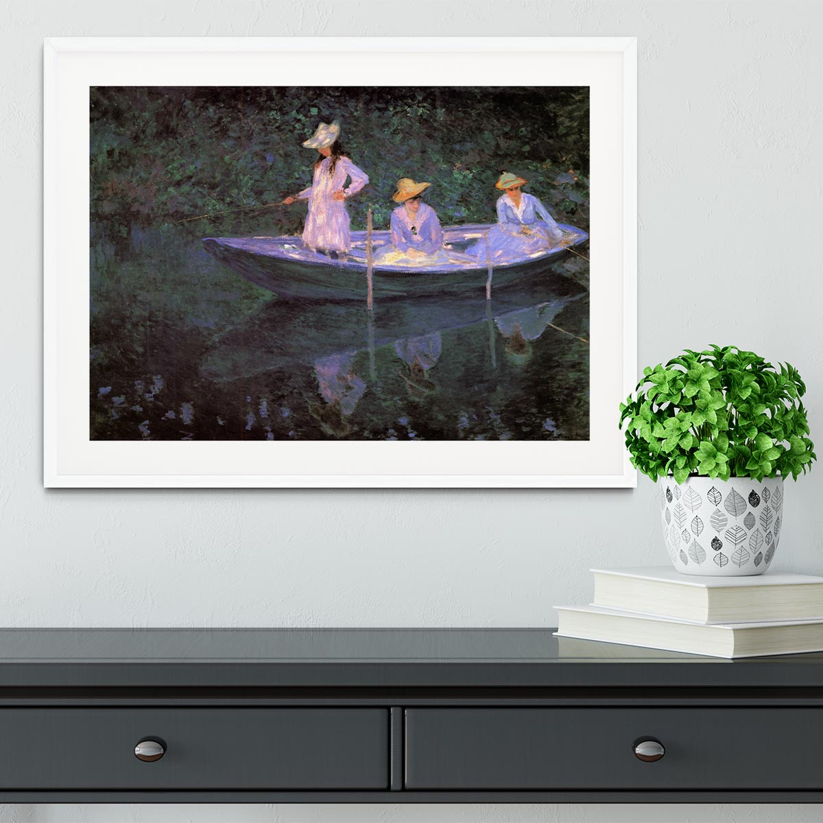 La Barque at Giverny by Monet Framed Print - Canvas Art Rocks - 5