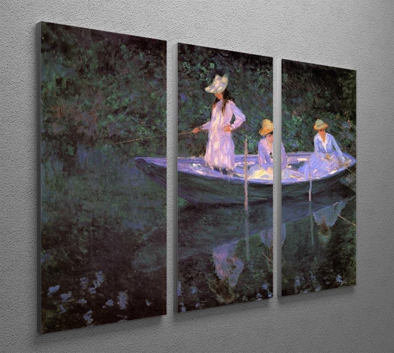 La Barque at Giverny by Monet Split Panel Canvas Print - Canvas Art Rocks - 4