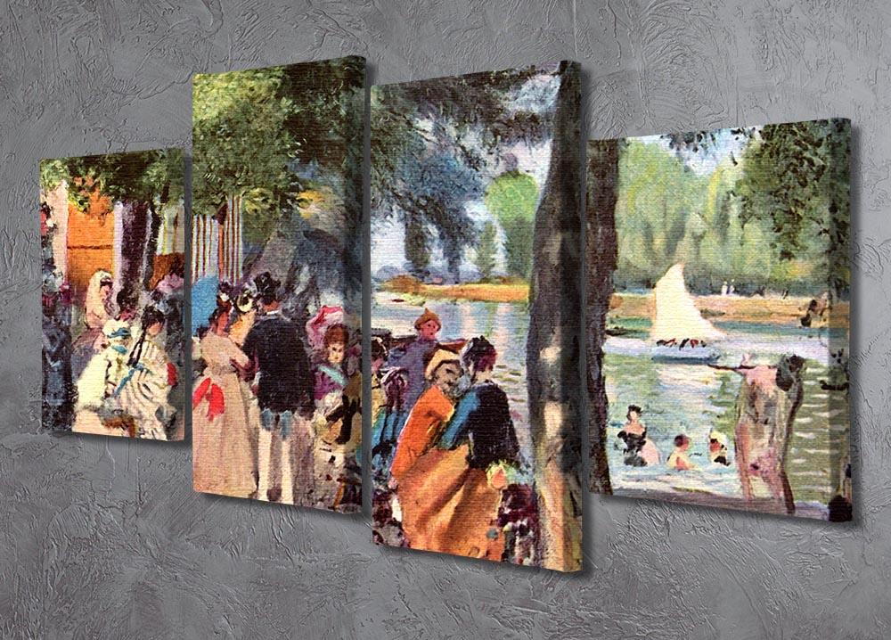 La Grenouillere by Renoir 4 Split Panel Canvas - Canvas Art Rocks - 2