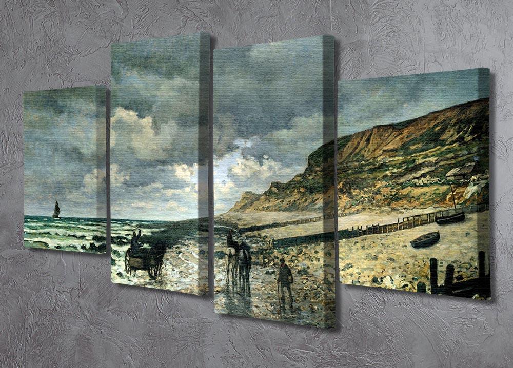 La Pointe del Heve at low tide by Monet 4 Split Panel Canvas - Canvas Art Rocks - 2
