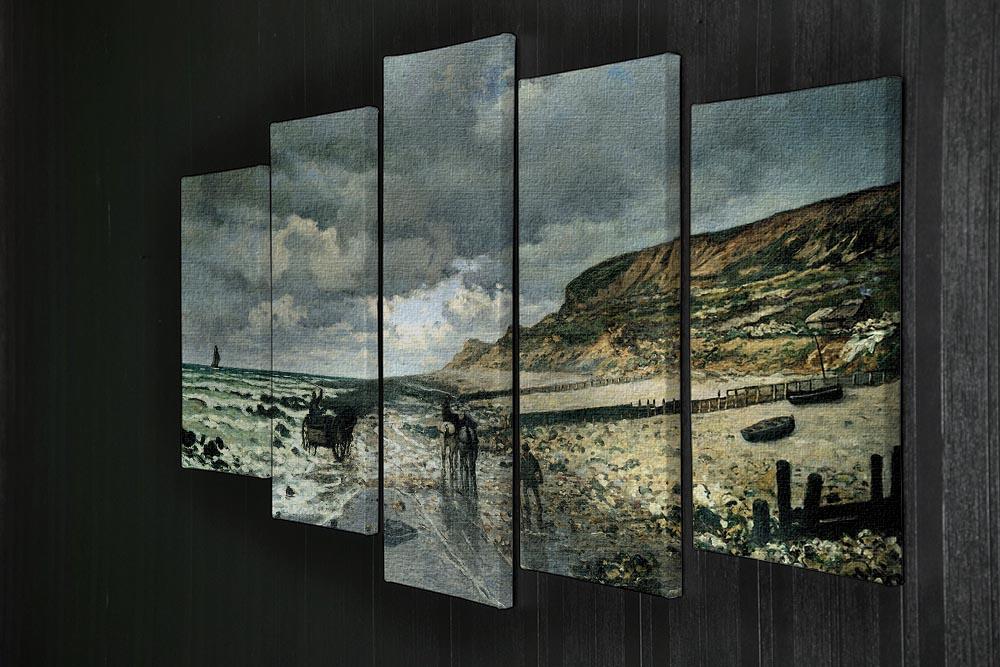 La Pointe del Heve at low tide by Monet 5 Split Panel Canvas - Canvas Art Rocks - 2