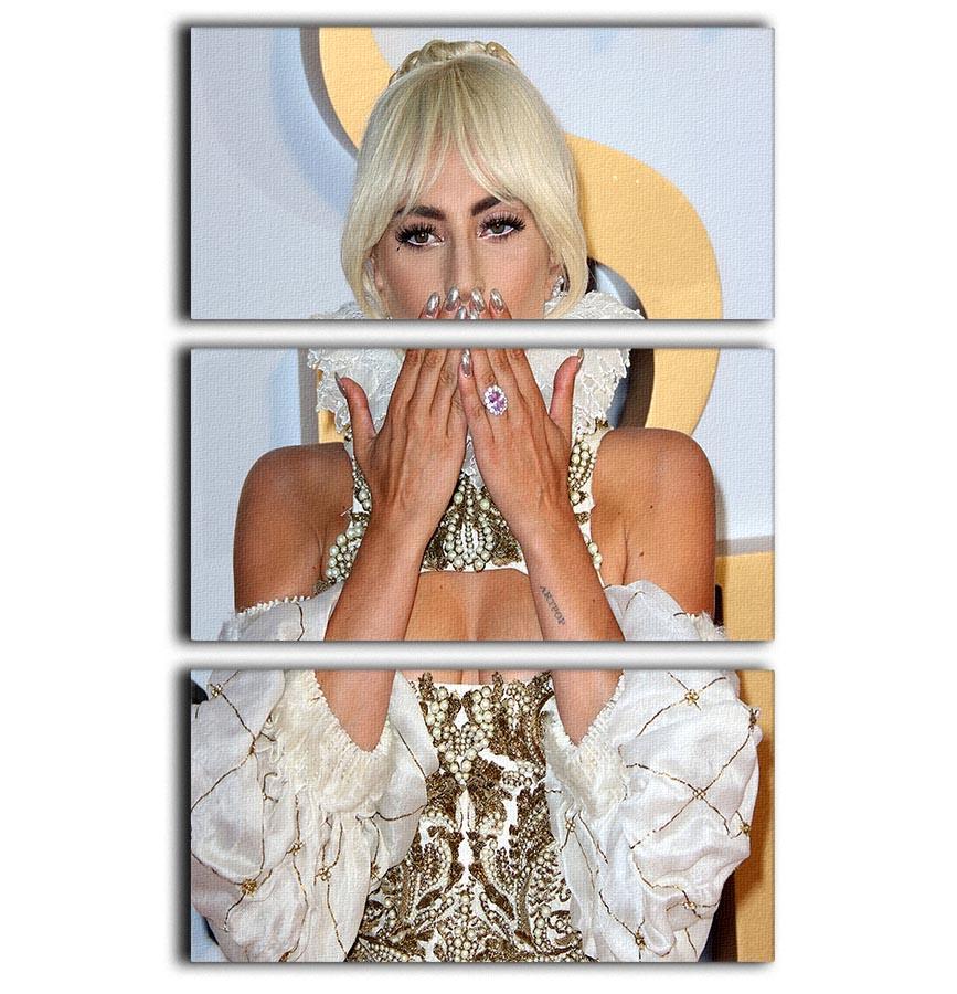 Lady Gaga blows a kiss 3 Split Panel Canvas Print - Canvas Art Rocks - 1