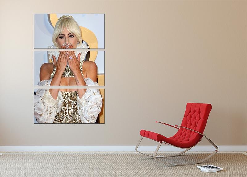 Lady Gaga blows a kiss 3 Split Panel Canvas Print - Canvas Art Rocks - 2