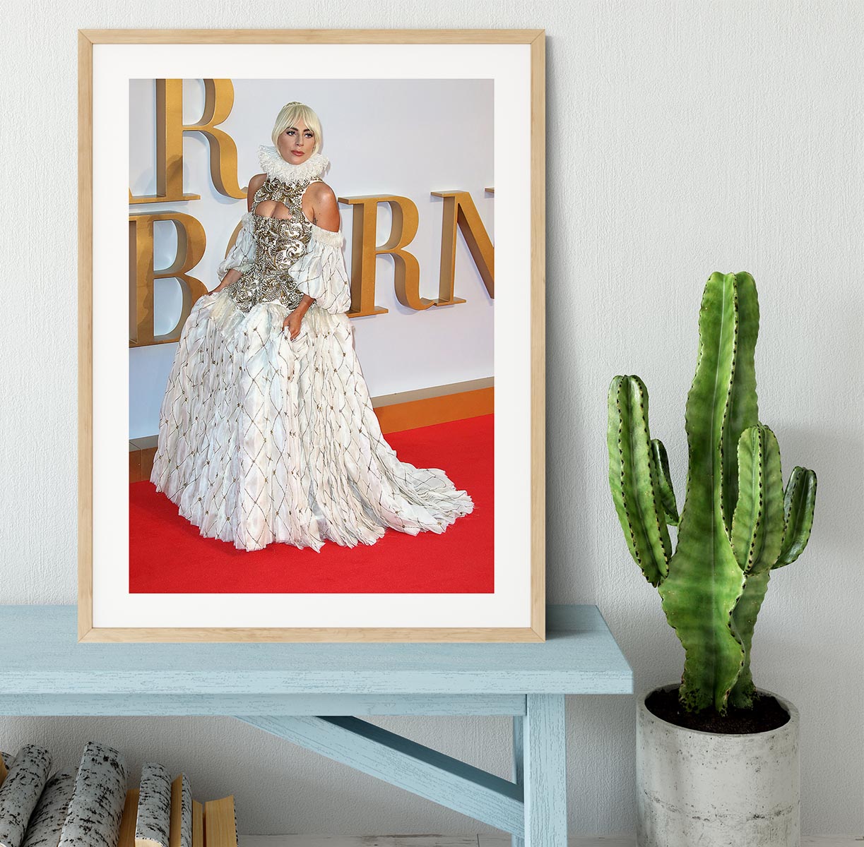 Lady Gaga in Alexander McQueen dress Framed Print - Canvas Art Rocks - 3