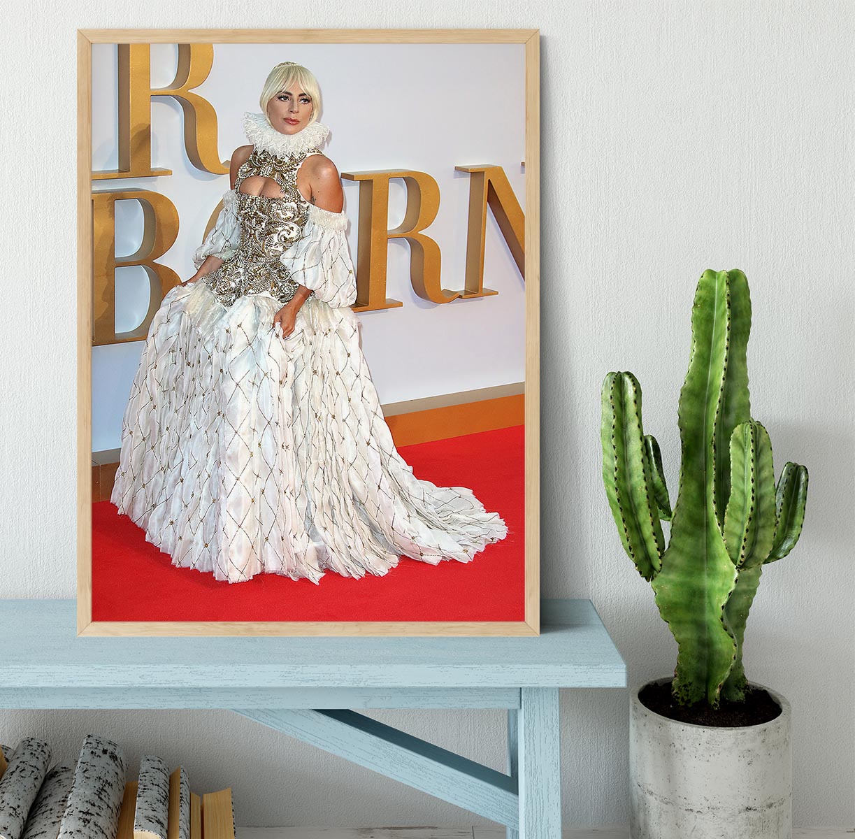 Lady Gaga in Alexander McQueen dress Framed Print - Canvas Art Rocks - 4