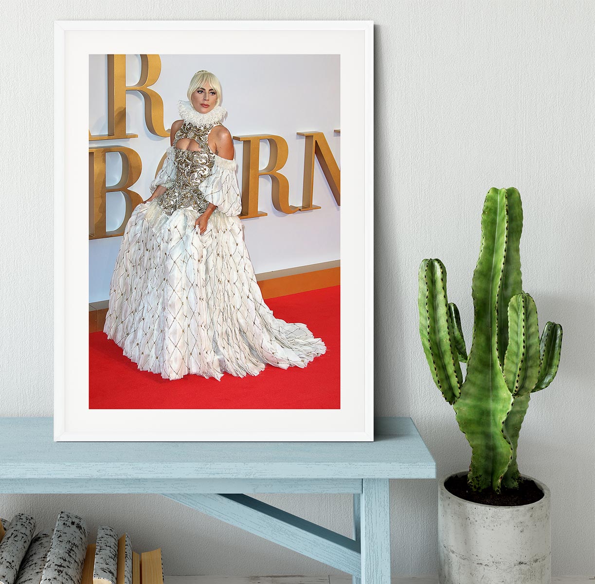 Lady Gaga in Alexander McQueen dress Framed Print - Canvas Art Rocks - 5