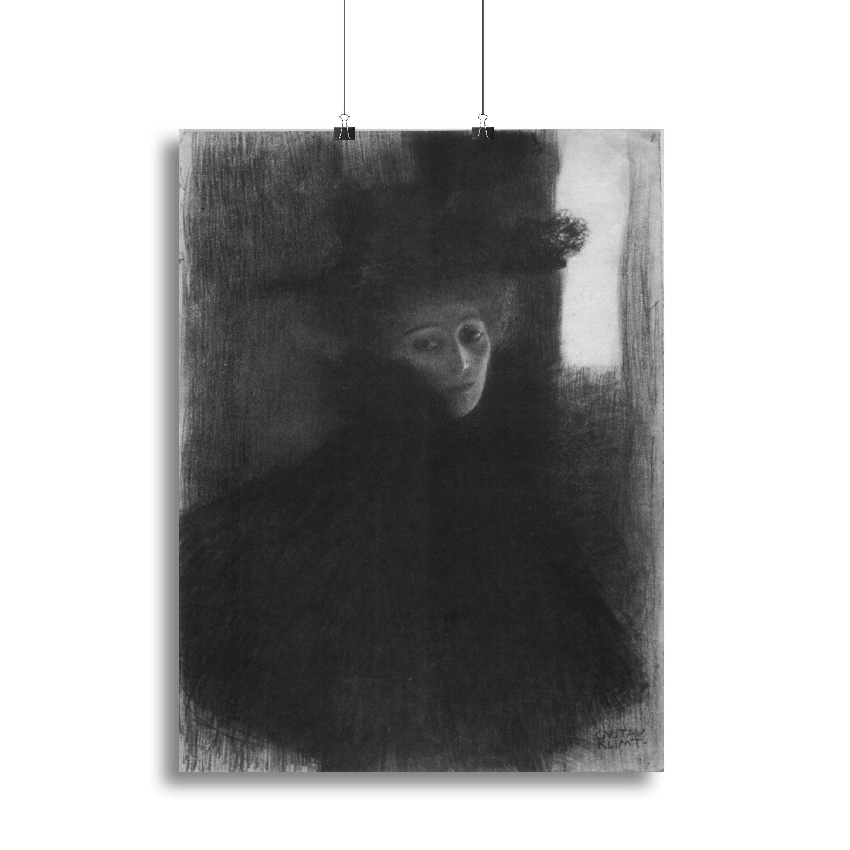 Lady in hat and cape by Klimt Canvas Print or Poster - Canvas Art Rocks - 2