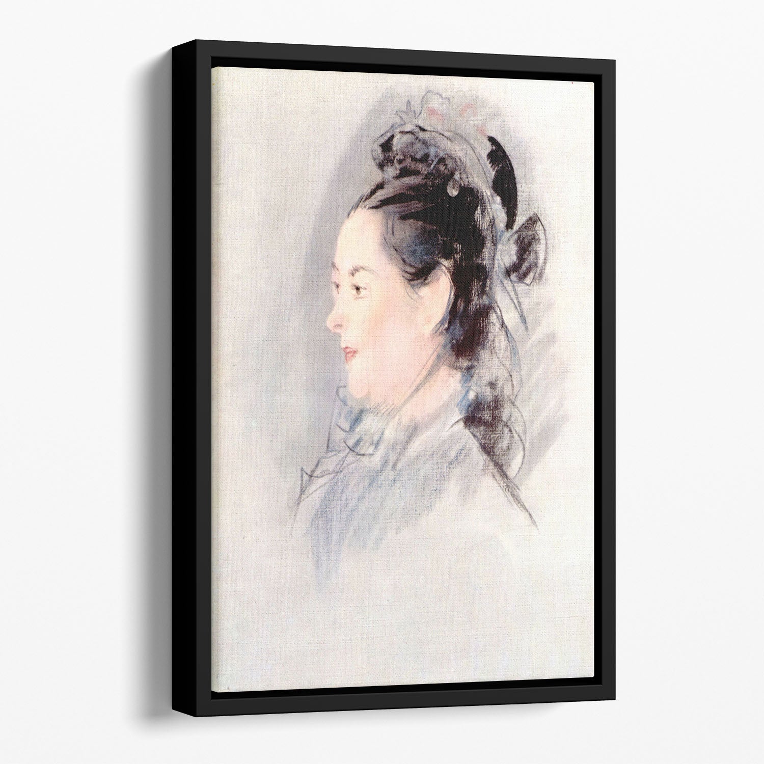 Lady with Hair Up by manet Floating Framed Canvas