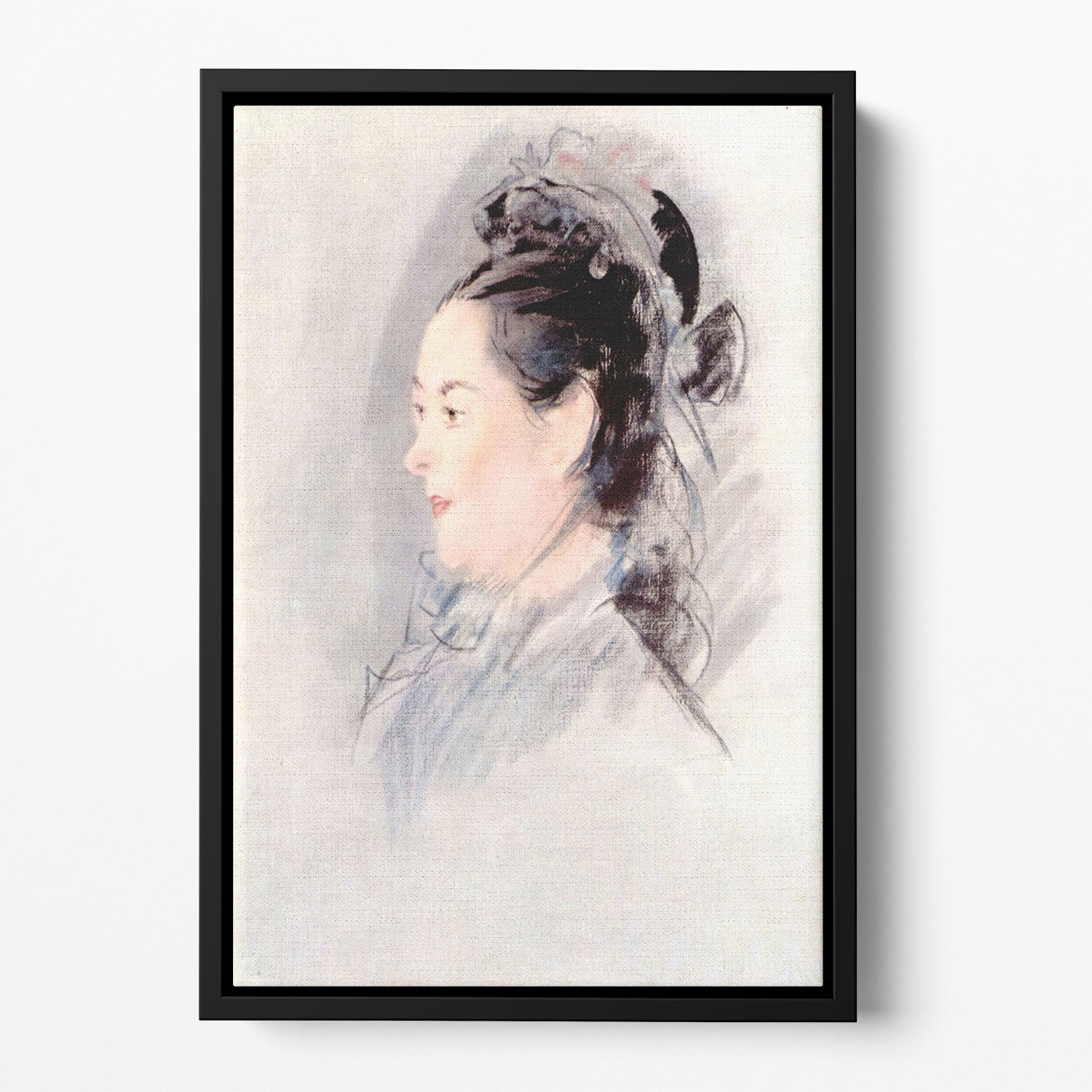 Lady with Hair Up by manet Floating Framed Canvas
