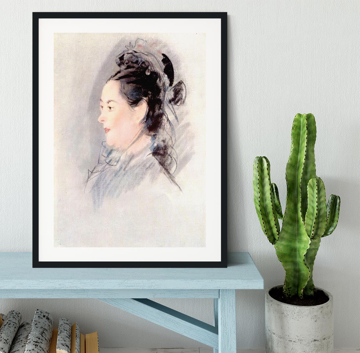 Lady with Hair Up by manet Framed Print - Canvas Art Rocks - 1