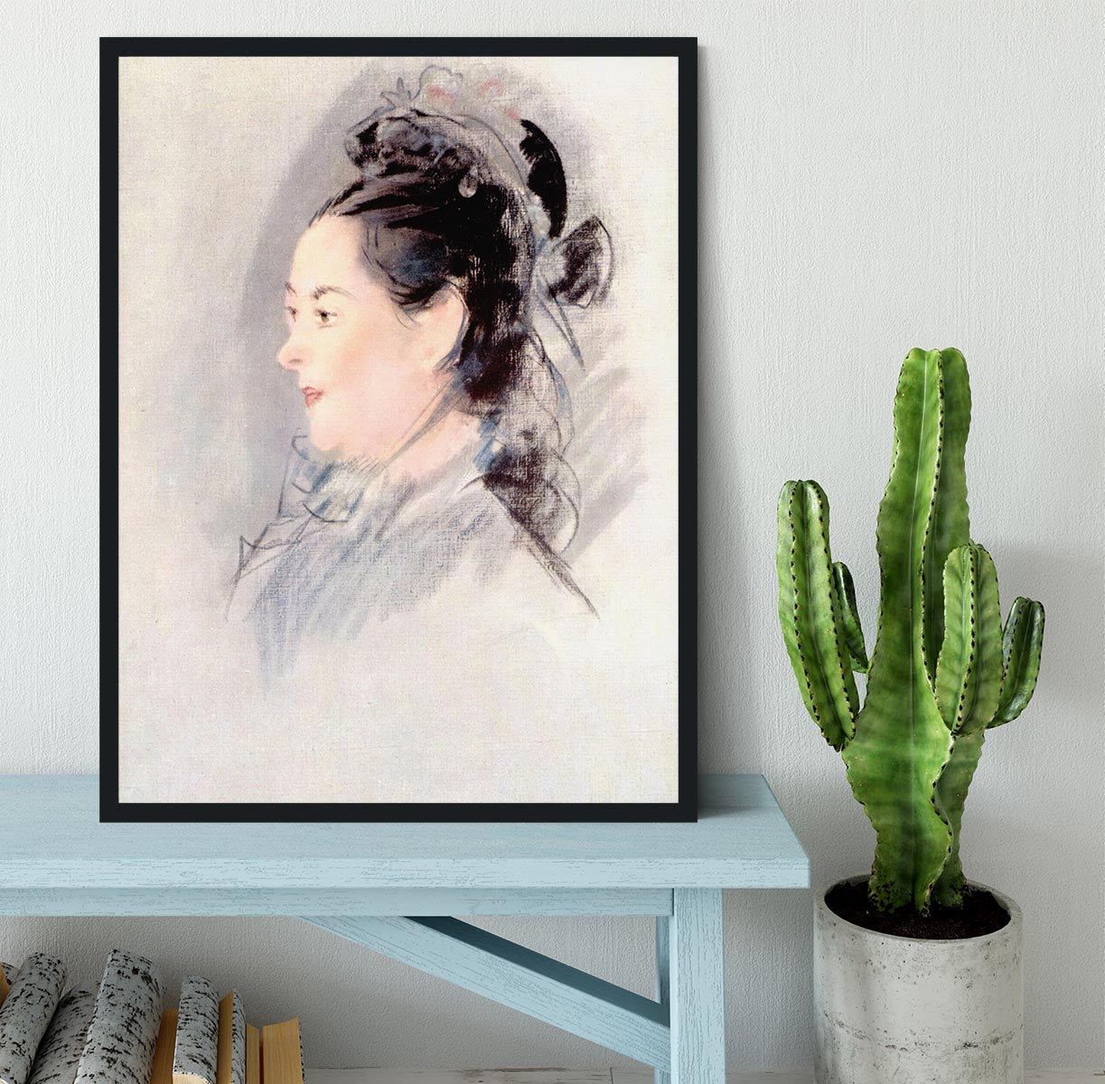 Lady with Hair Up by manet Framed Print - Canvas Art Rocks - 2