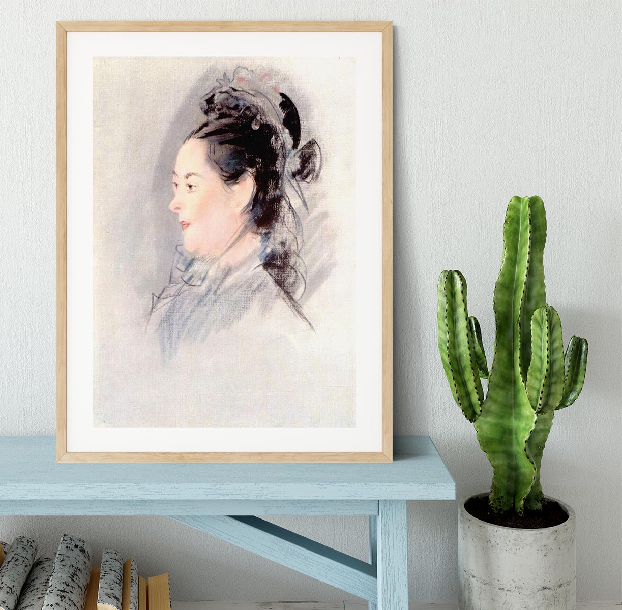 Lady with Hair Up by manet Framed Print - Canvas Art Rocks - 3