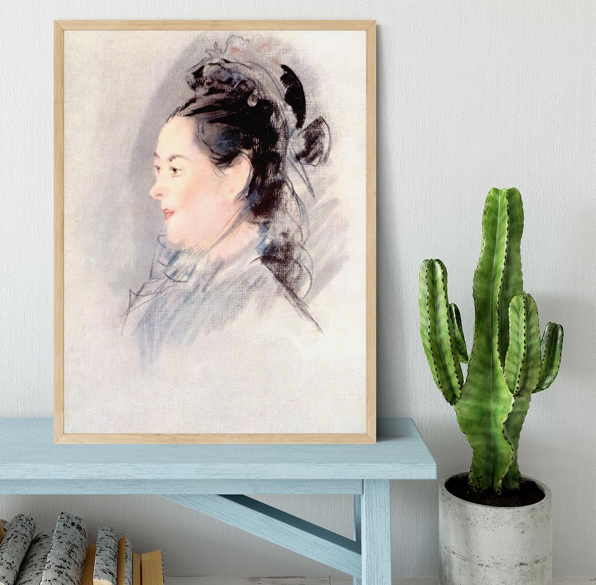Lady with Hair Up by manet Framed Print - Canvas Art Rocks - 4