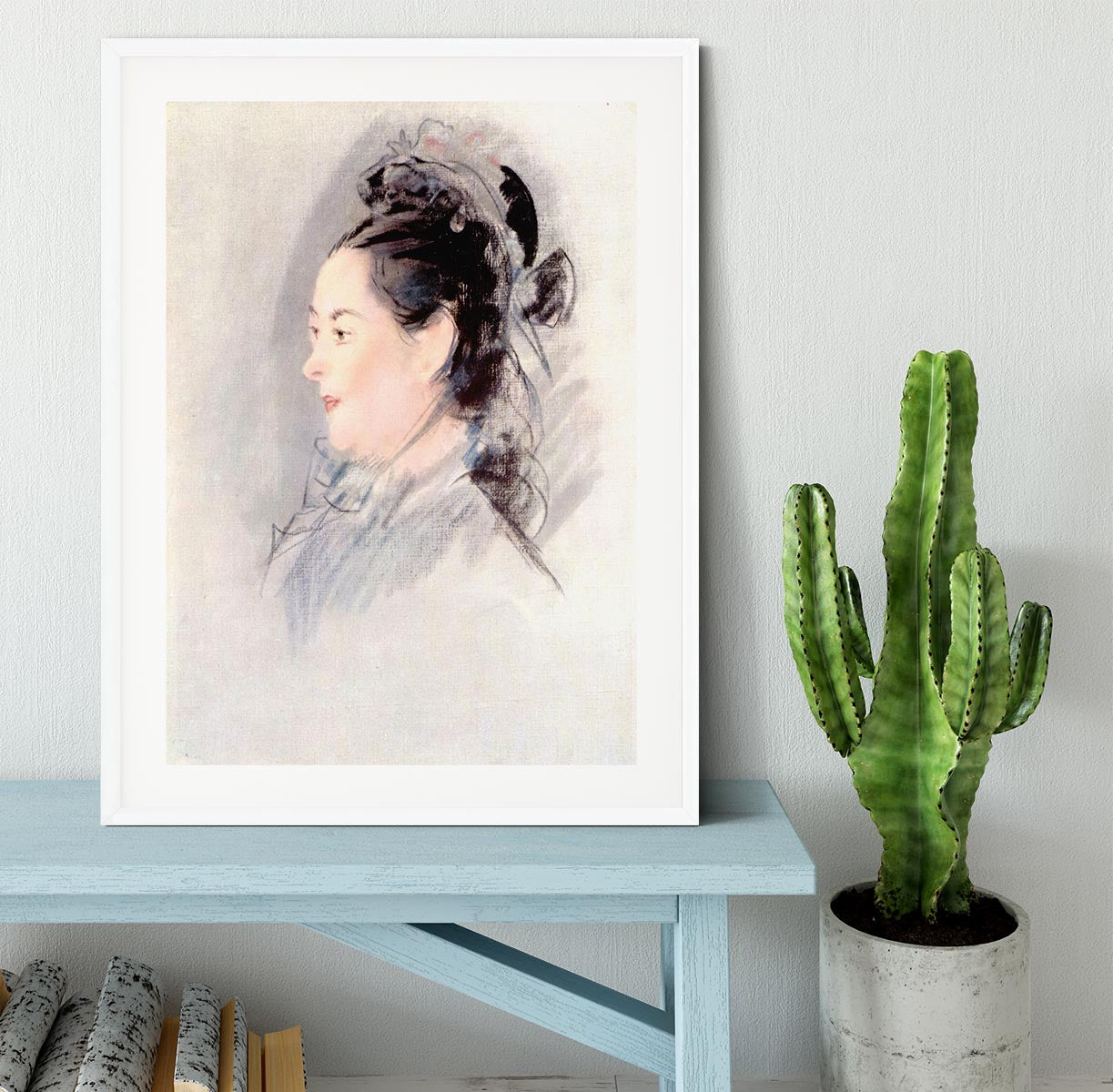 Lady with Hair Up by manet Framed Print - Canvas Art Rocks - 5
