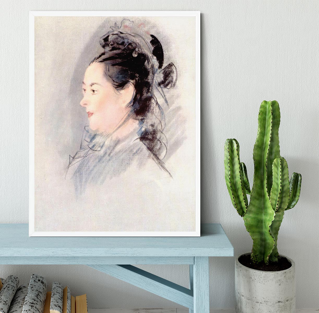 Lady with Hair Up by manet Framed Print - Canvas Art Rocks -6