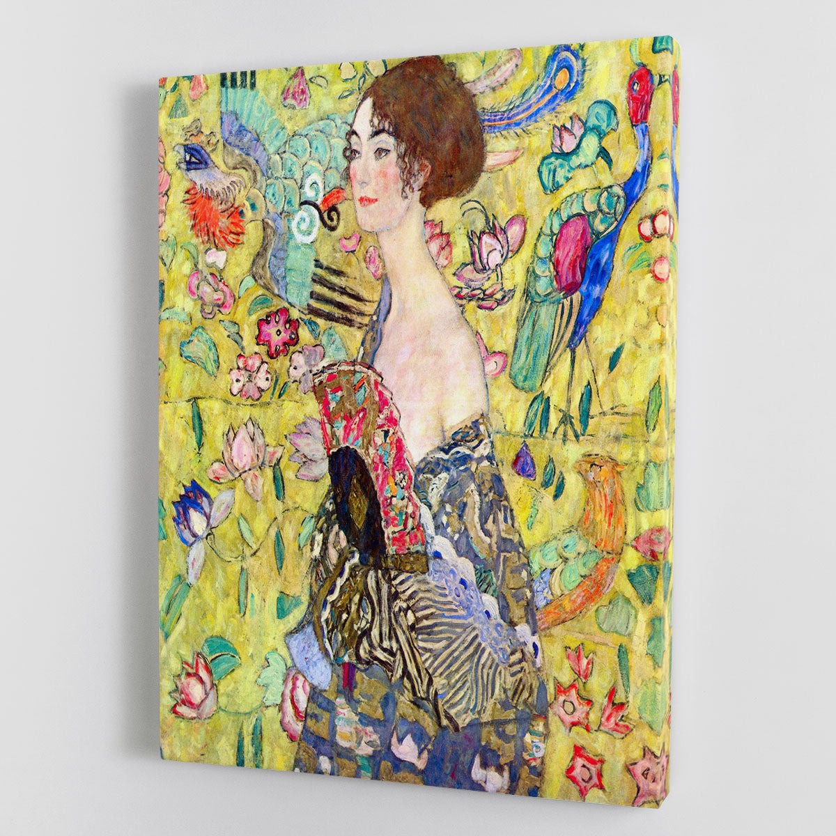 Lady with fan by Klimt Canvas Print or Poster - Canvas Art Rocks - 1