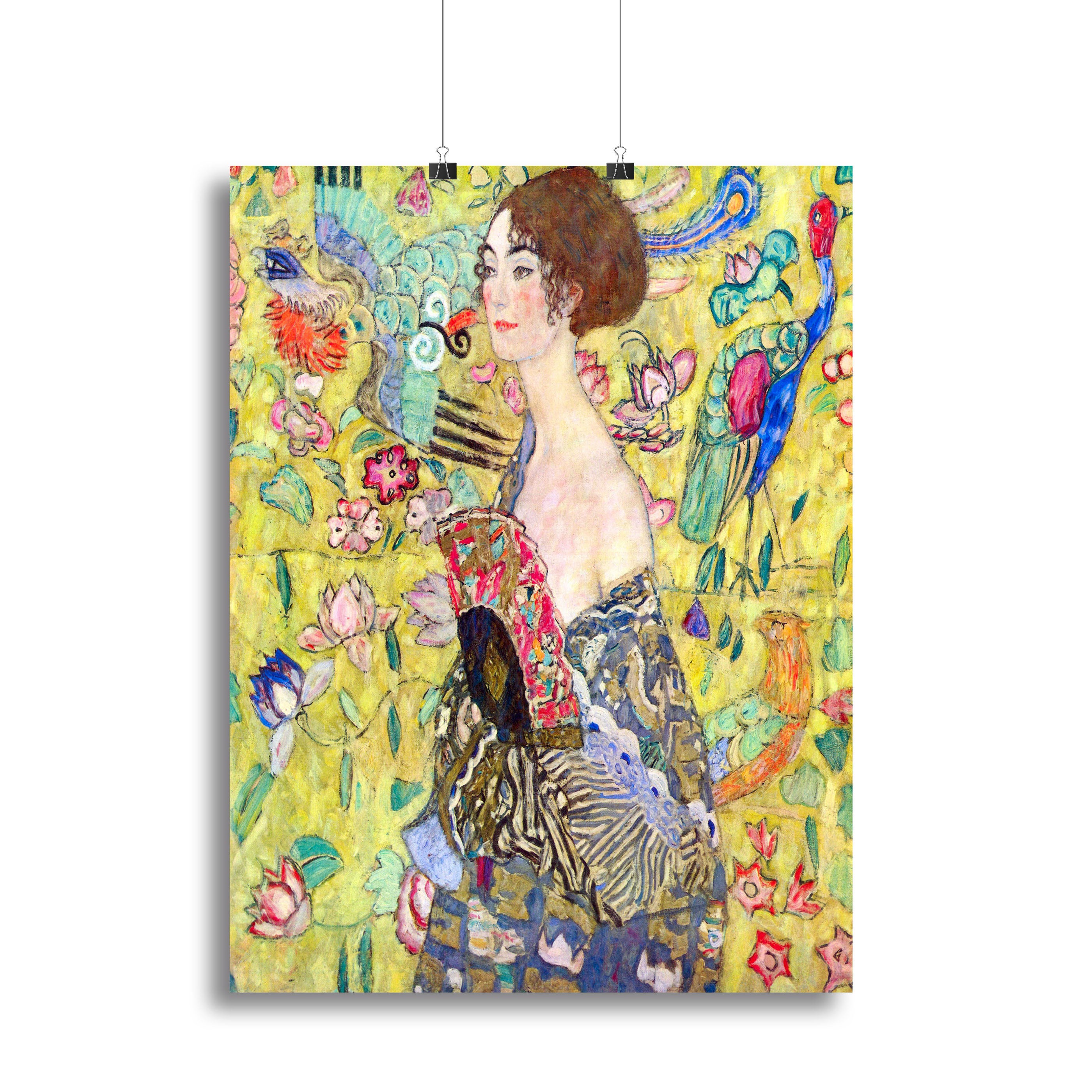 Lady with fan by Klimt Canvas Print or Poster - Canvas Art Rocks - 2