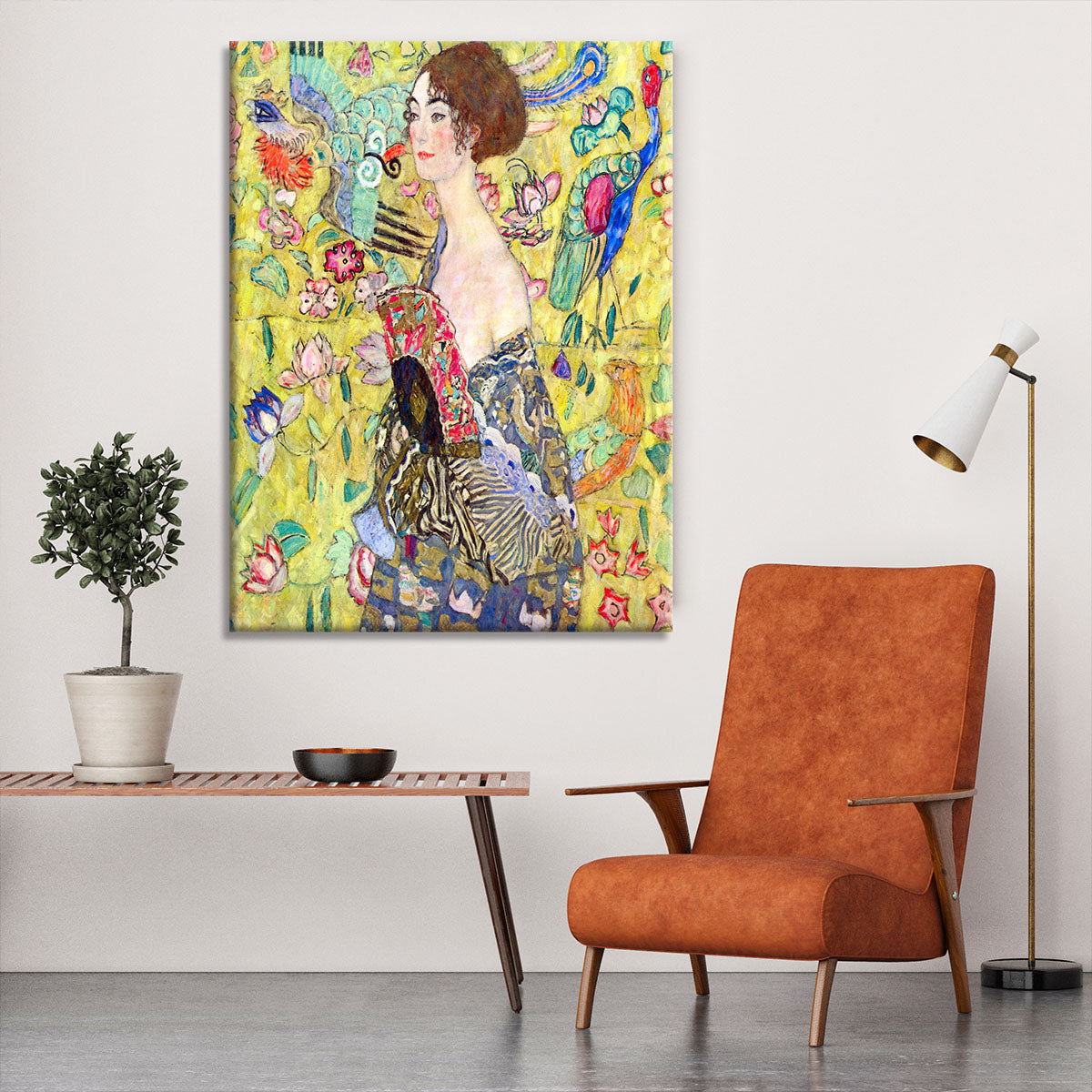 Lady with fan by Klimt Canvas Print or Poster - Canvas Art Rocks - 6