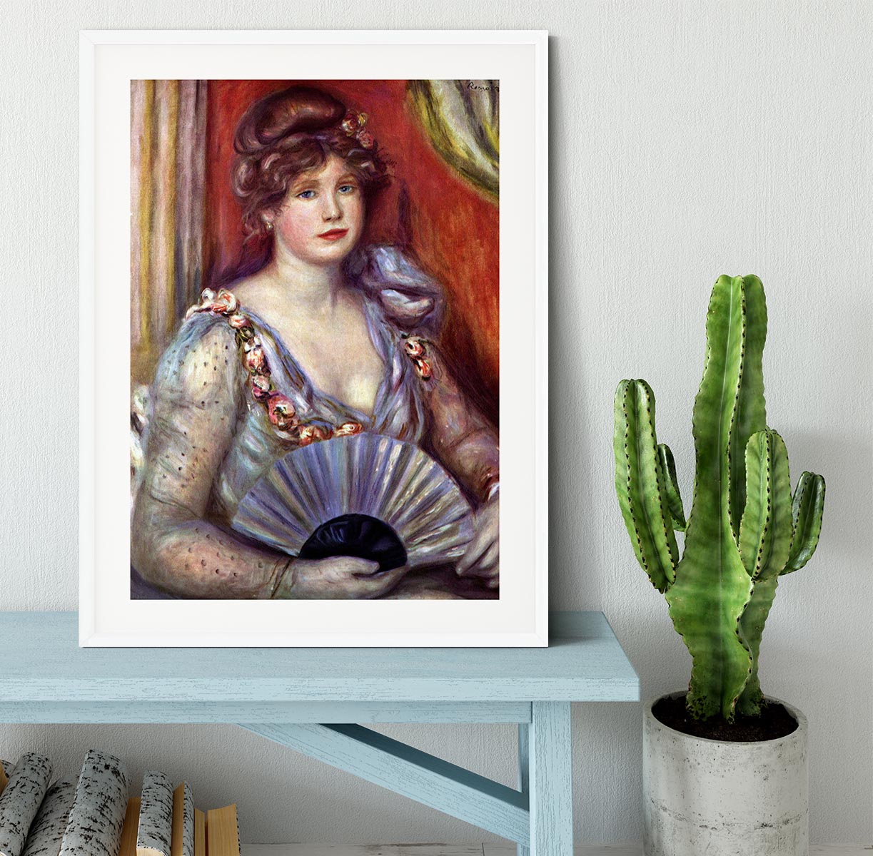 Lady with fan by Renoir Framed Print - Canvas Art Rocks - 5