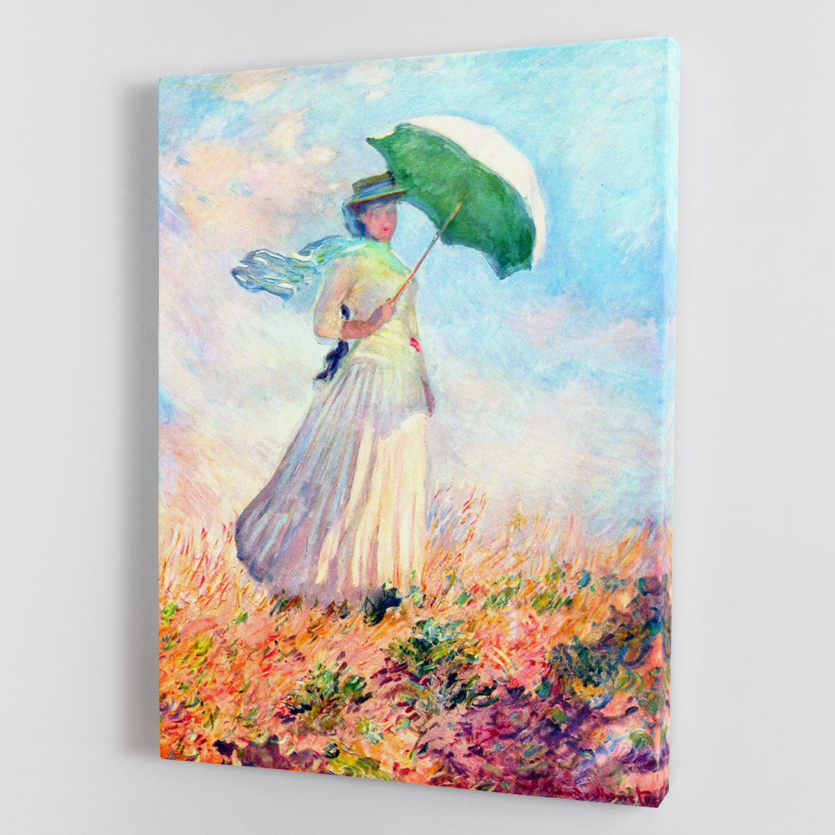 Lady with sunshade study by Monet Canvas Print or Poster - Canvas Art Rocks - 1