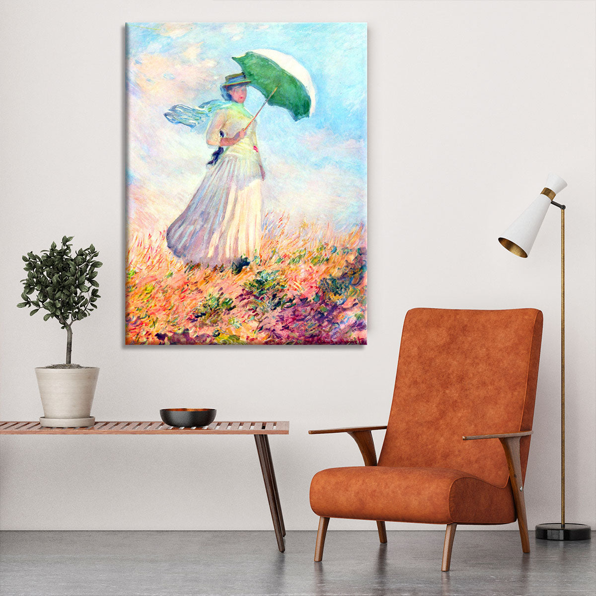 Lady with sunshade study by Monet Canvas Print or Poster - Canvas Art Rocks - 6