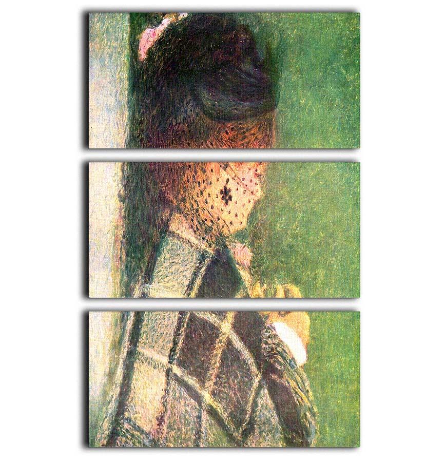 Lady with veil by Renoir 3 Split Panel Canvas Print - Canvas Art Rocks - 1