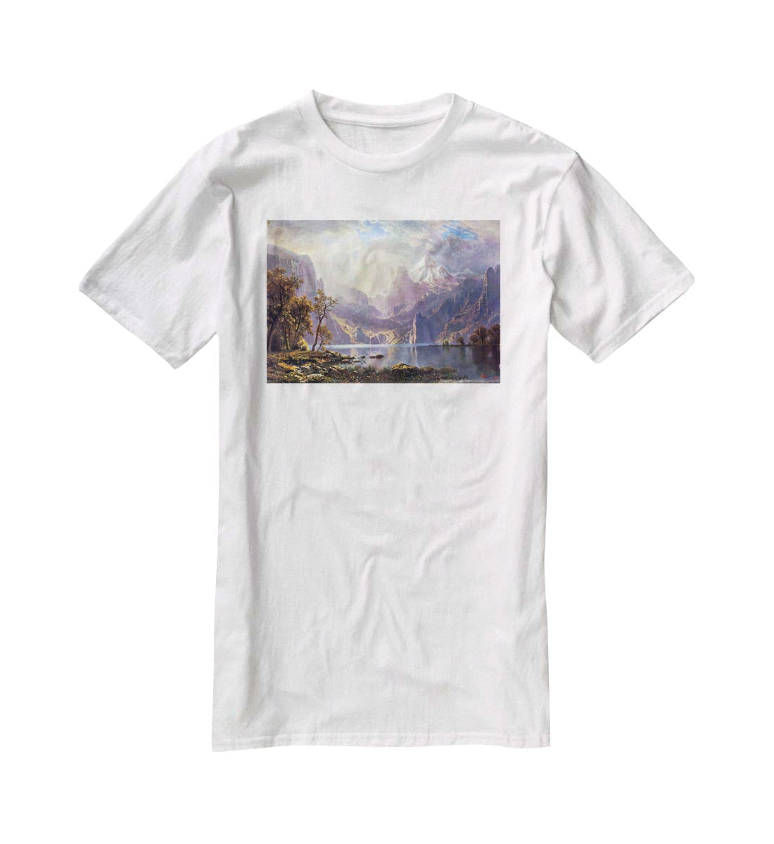 Lake Tahoe by Bierstadt T-Shirt - Canvas Art Rocks - 5