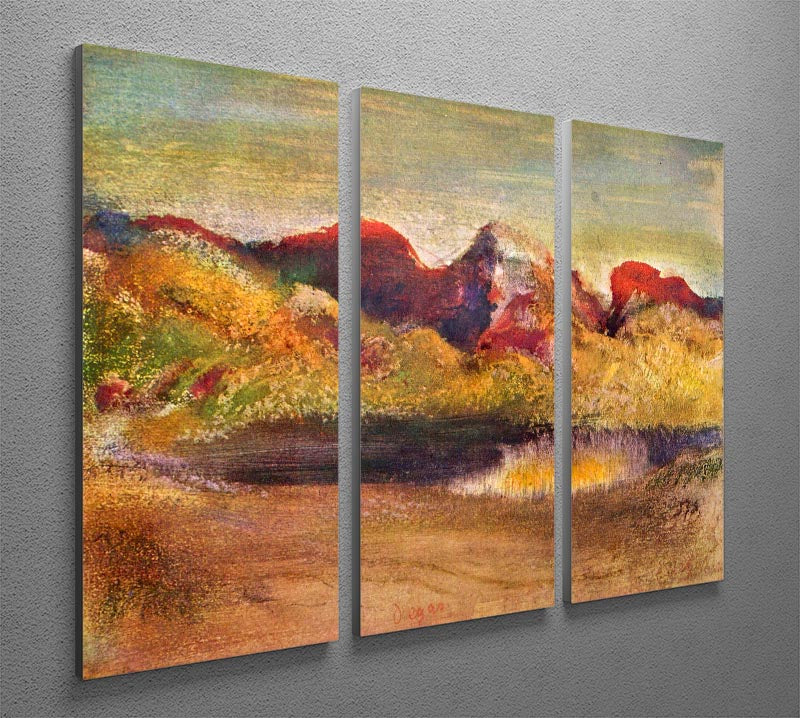 Lake and mountains by Degas 3 Split Panel Canvas Print - Canvas Art Rocks - 2