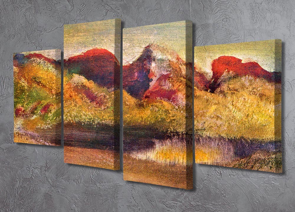 Lake and mountains by Degas 4 Split Panel Canvas - Canvas Art Rocks - 2