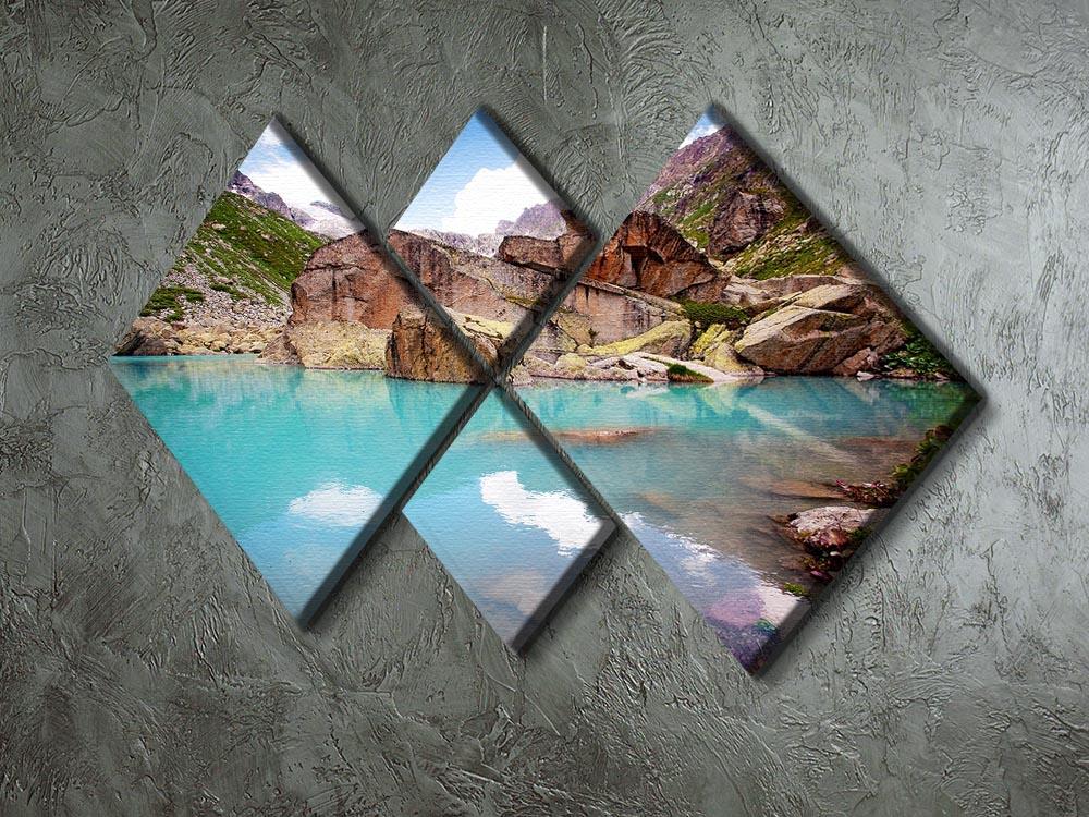 Lake mountains 4 Square Multi Panel Canvas  - Canvas Art Rocks - 2