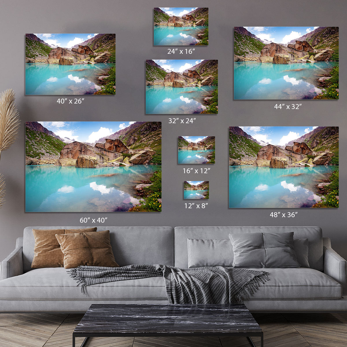 Lake mountains Canvas Print or Poster - Canvas Art Rocks - 7