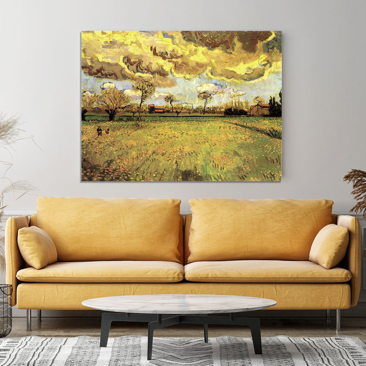 Landscape Under a Stormy Sky by Van Gogh Canvas Print or Poster - Canvas Art Rocks - 4