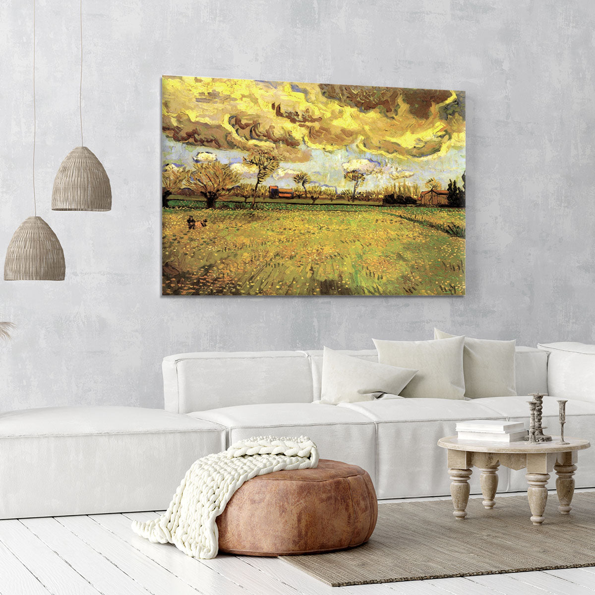 Landscape Under a Stormy Sky by Van Gogh Canvas Print or Poster - Canvas Art Rocks - 6