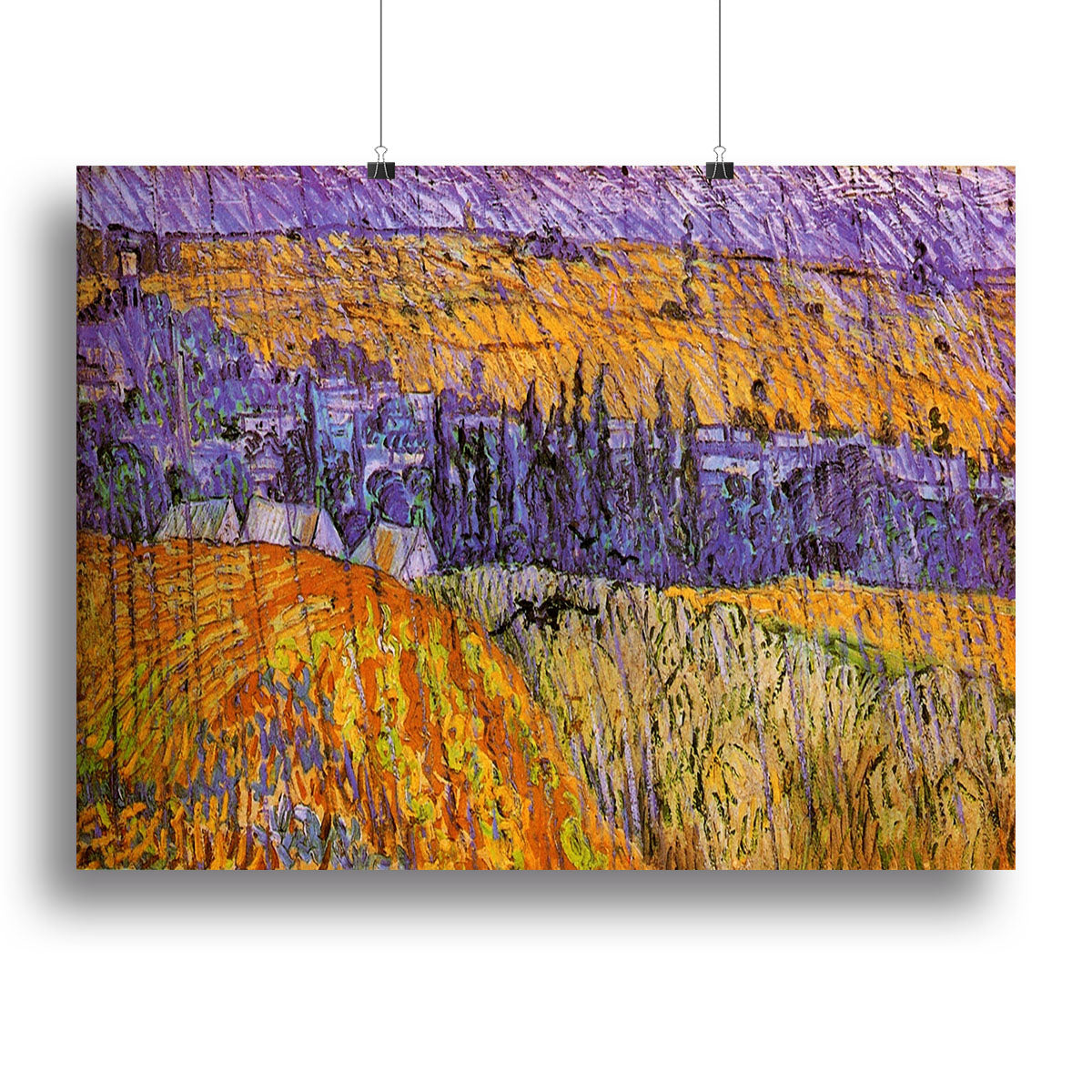 Landscape at Auvers in the Rain by Van Gogh Canvas Print or Poster - Canvas Art Rocks - 2