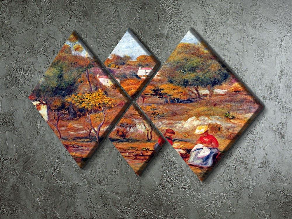 Landscape at Cagnes by Renoir 4 Square Multi Panel Canvas - Canvas Art Rocks - 2