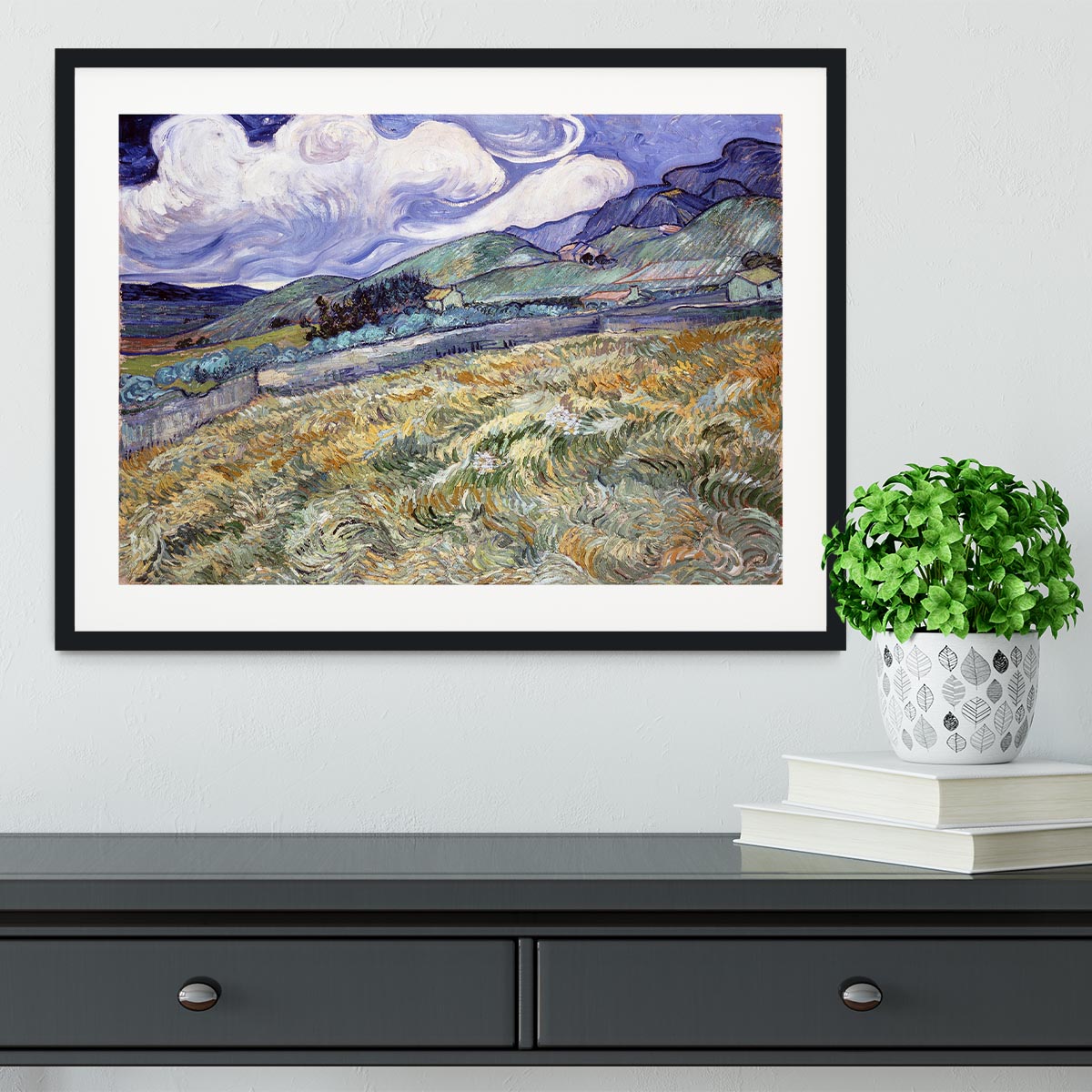 Landscape from Saint-Remy Framed Print - Canvas Art Rocks - 1