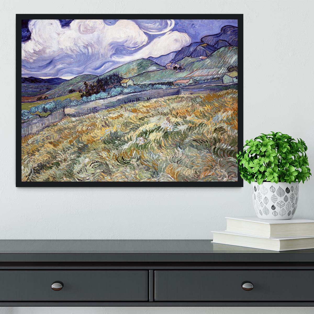 Landscape from Saint-Remy Framed Print - Canvas Art Rocks - 2
