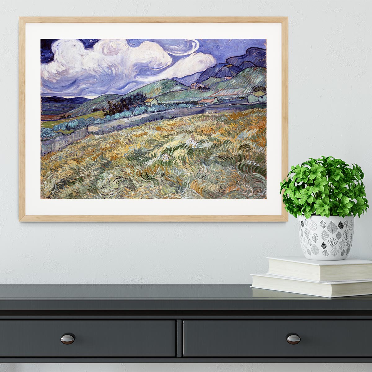 Landscape from Saint-Remy Framed Print - Canvas Art Rocks - 3
