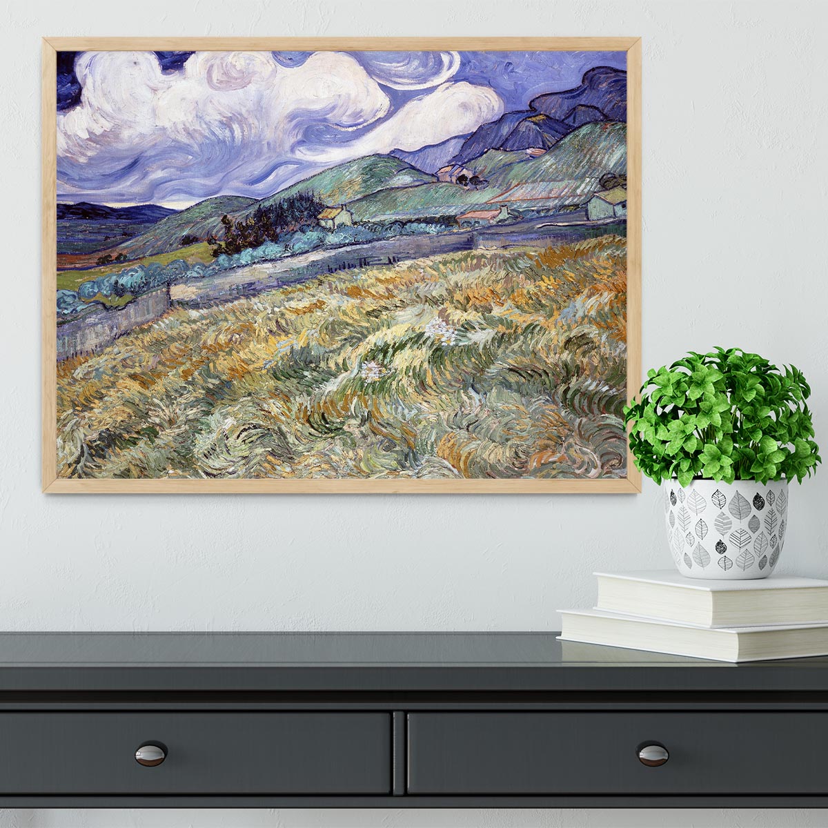 Landscape from Saint-Remy Framed Print - Canvas Art Rocks - 4