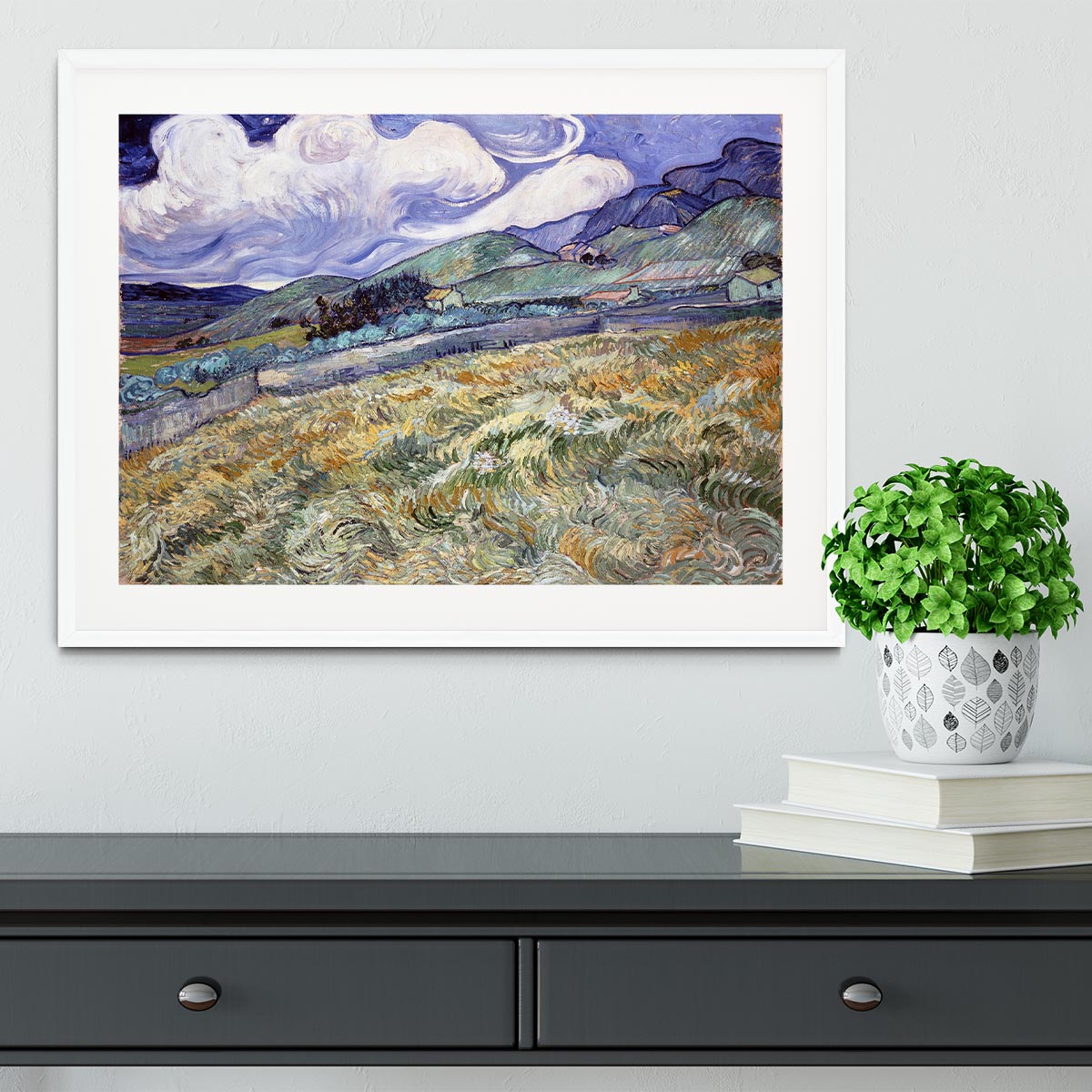 Landscape from Saint-Remy Framed Print - Canvas Art Rocks - 5